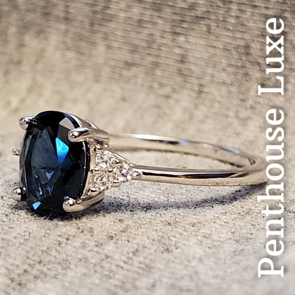 SOLID 925 Sterling Silver London Blue Topaz Ring - Picture 2 of 5